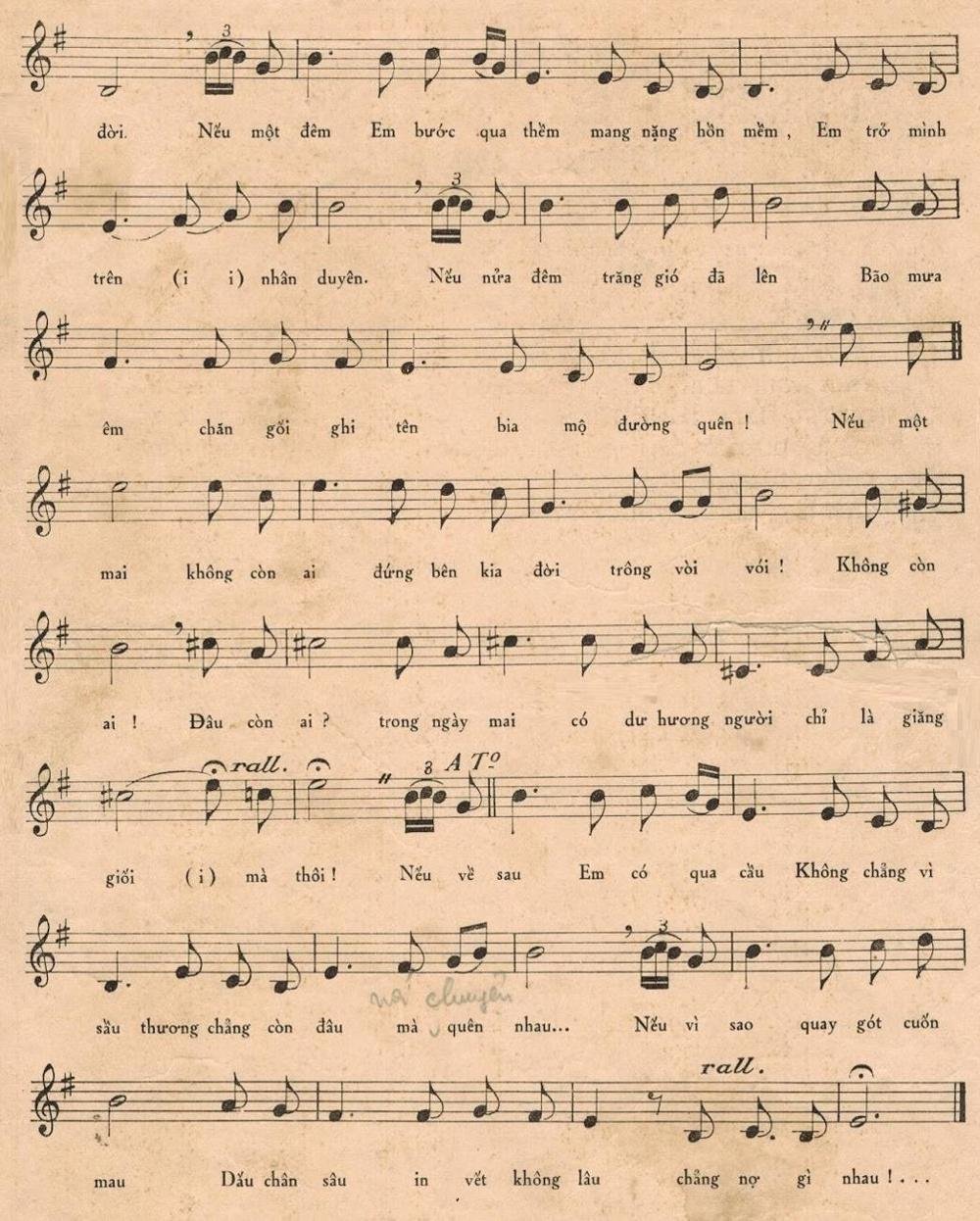 Sheet nhạc Nếu Một Mai Em Sẽ Qua Đời 2